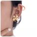 stainless steel plated four petal gold flower earrings for women fashion temperament retro creative personality earrings_ipsvogv.com