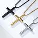 Simple curved titanium steel cross necklace neutral cold style men and women wear pendant stainless steel pendant_ipsvogv.com