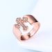 Unisex shape women's ring Micro inlaid zircon rose gold plated jewelry_ipsvogv.com