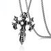 Personality Jewelry Titanium Steel Inlaid Red Pendant Men's Double Dragon Cross Necklace_ipsvogv.com