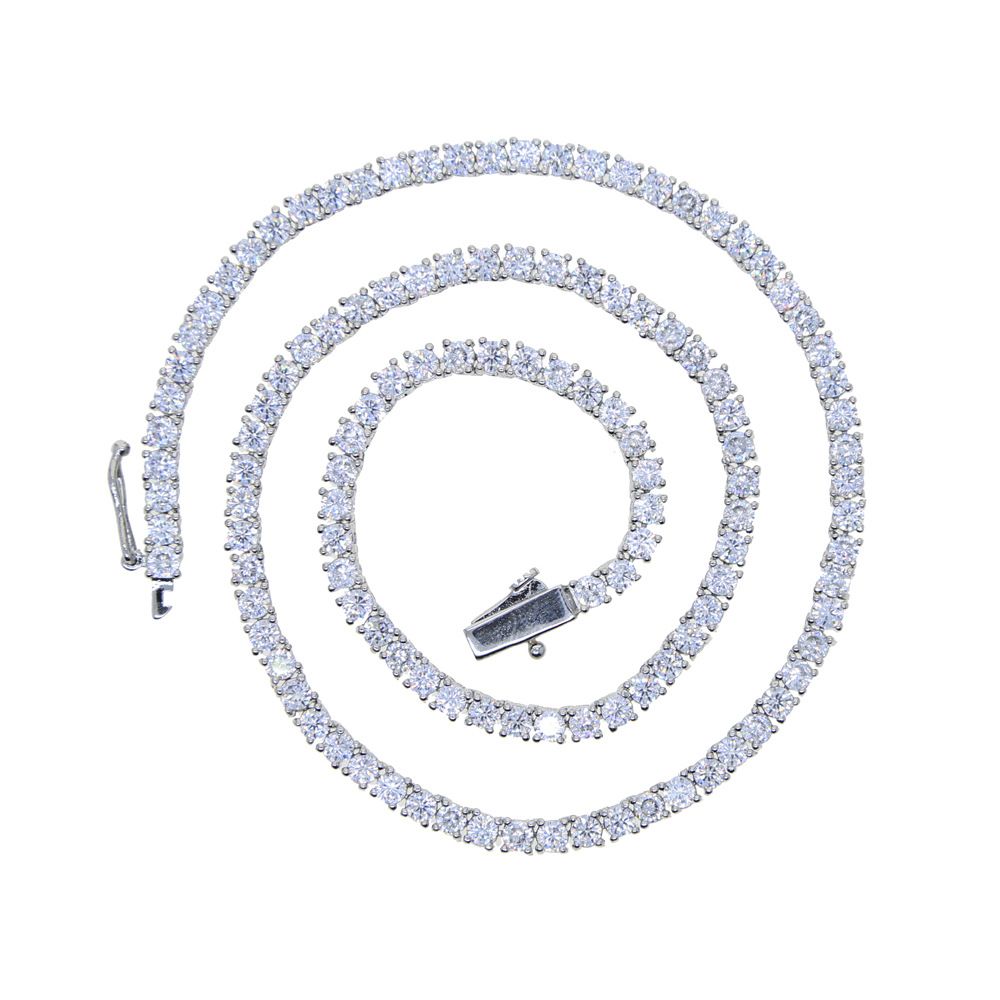 Fashion Basic 3mm Zircon Necklace Hip Hop Tennis Chain Trend_ipsvogv.com