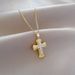 Titanium Steel 【 】 Cross Zircon Light Luxury Temperament Gorgeous Full Diamond Necklace Women's Versatile Collarbone 【 】_ipsvogv.com