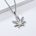 HIPHOP jewelry titanium steel plated K gold diamond maple leaf pendant necklace autumn and winter niche sweater chain_ipsvogv.com