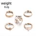 New Combination Fashion Gold Dot Diamond Leaf Chain 5-piece Set Ring_ipsvogv.com