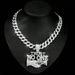 Men’s Jewelry Set Fashion Hip Hop Alloy Letter NO ONE Pendant Men's Personality Handshake Pendant Cuban Chain Necklace Accessories Men_ipsvogv.com
