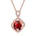 Unisex hot selling jewelry Retro flower red crystal necklace Popular rose gold plated jewelry_ipsvogv.com