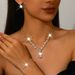 Women’s Jewelry Set Fashion Bridal Fashion Necklace Earrings Set Rhinestone Necklace Prom Costume Jewelry Zircon Teardrop Shaped Accessories_ipsvogv.com