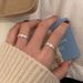 Ins Niche Design Blue Diamond Starry Wave Pure Silver Brushed With Light Luxury And High-end Feel Index Finger Ring For_ipsvogv.com