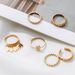 New Bohemian Style 6-piece Set With Diamond Leaf Ring And Open Hand Decoration Combination_ipsvogv.com