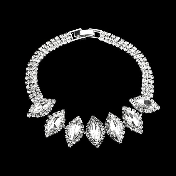Bridal Zircon Silver Jewelry Set - Necklace & Earrings (Wedding Collection, Elegant Bride Gift)_ipsvogv.com