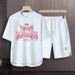 Men's Clothing 2024 Waffle Casual Summer Suit Men's Loose Teen Short sleeved T shirt Shorts Handsome Two piece Suit_ipsvogv.com