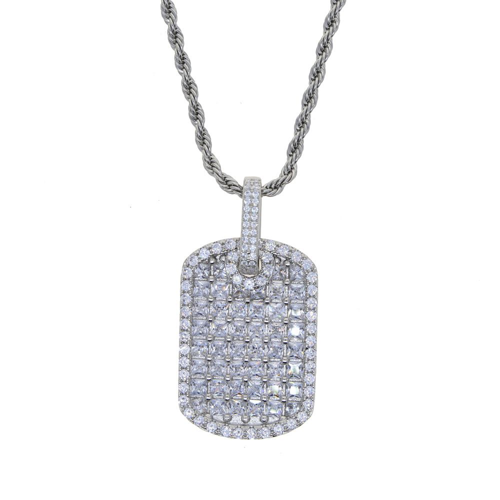 New Full Diamond Hip Hop Cube Pendant Trendy Men's Necklace_ipsvogv.com