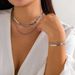 Metal Snake Bone Chain Bracelet Necklace Set Europe, America, 2025 Spring Simple Fashion Matching Clothes Accessories Combination_ipsvogv.com