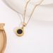 Titanium steel black and white double-sided Roman necklace for women, simple and easy to match temperament, light and_ipsvogv.com