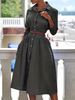 Women's Clothing Long sleeve striped shirt suit skirt_ipsvogv.com