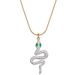 【 Full Body Titanium Steel 】 Green Eyed Snake Personality Minimalist. True Gold Necklace Inside The Furnace. Female_ipsvogv.com