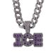 Hip Hop Street Full Of Diamonds, Personalized Rap Ice Letter Pendant, Cuban Chain Necklace_ipsvogv.com