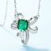 brilliant Shining Colored Gemstone Necklace Female S925 Silver Inlaid Cultivated Emerald Clavicle Chain Sweater Chain_ipsvogv.com