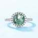 Natural Water Grass Agate Ring Female S925 Silver Surrounded By Shining Colored Gemstone Finger Ring Simple Fashion_ipsvogv.com