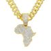 Hip hop full diamond map pendant, Cuban necklace, cool and domineering, exaggerated street dance outfit, collarbone neck_ipsvogv.com