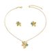 Subtle artistic fresh women's necklace set Baroque style flower studded earrings collarbone chain_ipsvogv.com