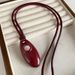 Korean Instagram Blogger's Same Wine Red Pendant Necklace With Niche Design And High-end Feel 2024 New Accessories For_ipsvogv.com
