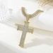 Cross full diamond pendant personality alloy Cuban chain niche street style hip hop necklace_ipsvogv.com