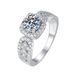 New lace square bag, stone ring, women's silver gold-plated, non fading high-end proposal engagement Mosang diamond ring_ipsvogv.com