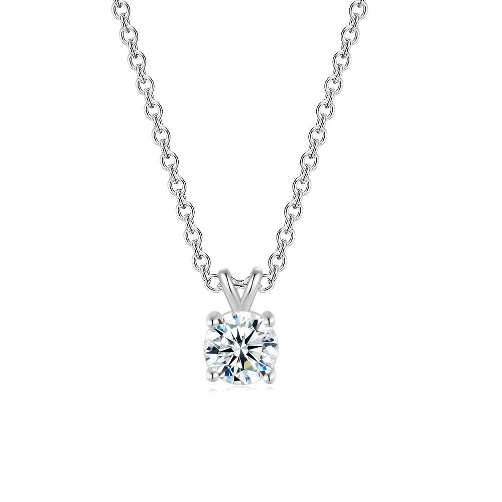 Unisex diamond pendant heart shaped zircon engagement necklace for women hot selling gold plated jewelry_ipsvogv.com