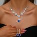Women’s Jewelry Set Fashion Hot Selling Zircon Diamond Geometric Necklace Earrings Set Light Luxury Clavicle Chain High End Temperament Jewelry_ipsvogv.com