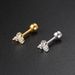 Unisex pear shaped stone screw buckle piercing earrings and nose rings, popular earrings_ipsvogv.com