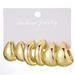 Unisex ins style temperament metal geometric twist earrings combination earrings_ipsvogv.com