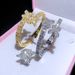 Women's Jewelry Hip Hop Butterfly Zircon Cuff Bracelet For Women, Fashion Statement Boho Chic Bangle, Adjustable Sizes 58mm-62mm_ipsvogv.com