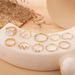 New Gold Combination Fashion Simple Fried Dough Twists Cross Irregular 10 Piece Set Ring_ipsvogv.com