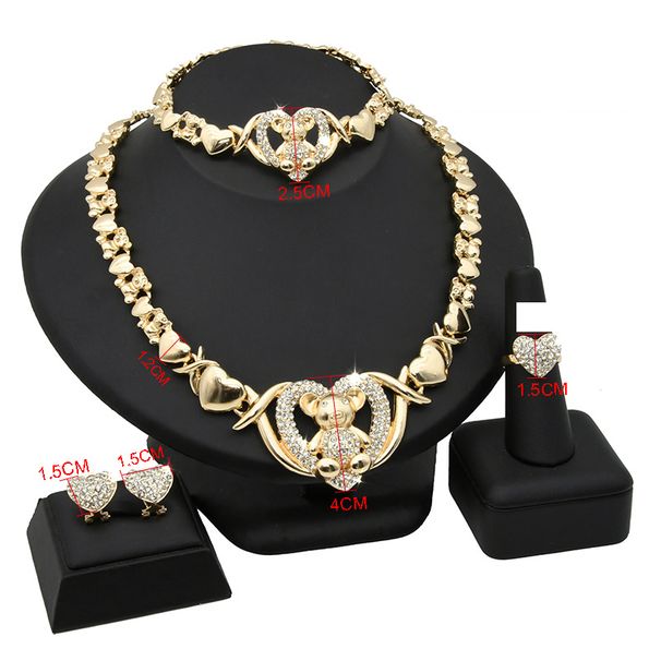 Jewelry set Ladies bride necklace ring earrings bracelet 4-piece set_ipsvogv.com