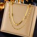 Four seasons fashion vintage high quality double layer wear blade collarbone chain square diamond accessory necklace_ipsvogv.com