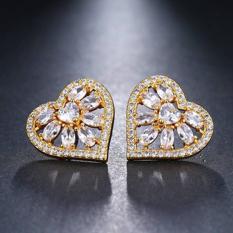 Unisex Single Product Zircon Earrings Inlaid With Sweet Love Earrings_ipsvogv.com