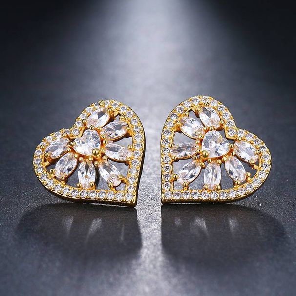Unisex Single Product Zircon Earrings Inlaid With Sweet Love Earrings_ipsvogv.com