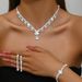 Women’s Jewelry Set Fashion Jewelry Shiny Loose Diamond Zircon Necklace Earrings Set Bride Set Necklace 3 Piece Jewelry Set_ipsvogv.com