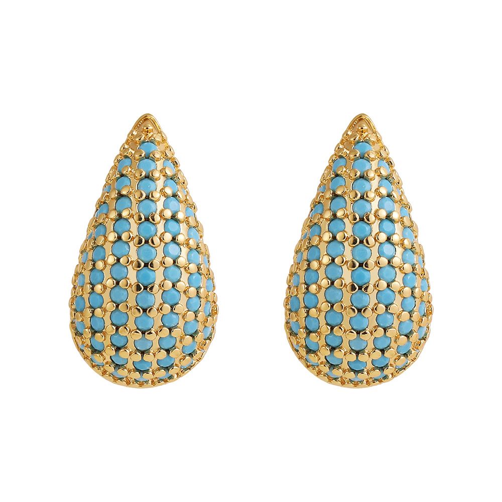 Women’s Jewelry Set Fashion Niche Light Luxury High End Water Drop Earrings Fashionable New Multi Color Water Drop Full Zirconium Earrings_ipsvogv.com