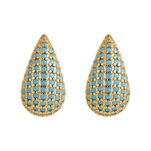 Women’s Jewelry Set Fashion Niche Light Luxury High End Water Drop Earrings Fashionable New Multi Color Water Drop Full Zirconium Earrings_ipsvogv.com