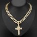 Hip Hop Cross Pendant Creative Versatile Alloy Full Diamond Unisex Cuban Necklace_ipsvogv.com