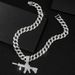 Men’s Jewelry Set Fashion Alloy Diamond Gun Pendant Sexy Nightclub Accessories Pendant Necklace Personality Full Diamond Cuban Chain Tag Hip Hop_ipsvogv.com