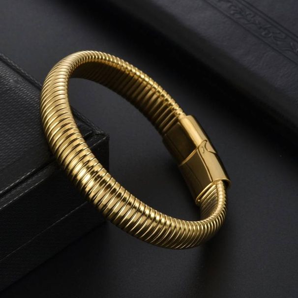 Titanium steel elastic magnetic buckle bracelet 1pc men's netroots wind punk bracelet new Chinese hand jewelry _ipsvogv.com