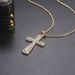 Men’s Jewelry Set Fashion Zircon Inlaid Two Color Electroplated Necklace Accessories_ipsvogv.com