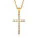 Men And Women's Jewelry Titanium Steel Cross Necklace Inlaid With Diamonds Simple Neutral Style Trendy Wear Personalized Accessories_ipsvogv.com