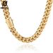 Spring Buckle Stainless Steel Cuban Chain Hip Hop Necklace Trendy Brand Men's Round Grinding Encryption Titanium Steel Necklace_ipsvogv.com