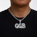 Hip Hop New Product Full Diamond Letter GGB Alloy Pendant Fashion Design Cuban Chain Men's Necklace_ipsvogv.com