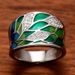 Cao Shi's Best-selling Men's And Women's Universal Rings, Colorful Enamel Drip Glue Leaf Ring Accessories_ipsvogv.com
