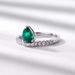 new Water Drop Micro Inlaid Cultivated Emerald Ring S925 Silver Colored Gem Open Finger Ring Light Luxury Retro_ipsvogv.com